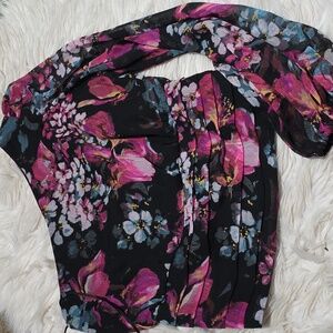 NWOT Express Floral One Shoulder Top- Small